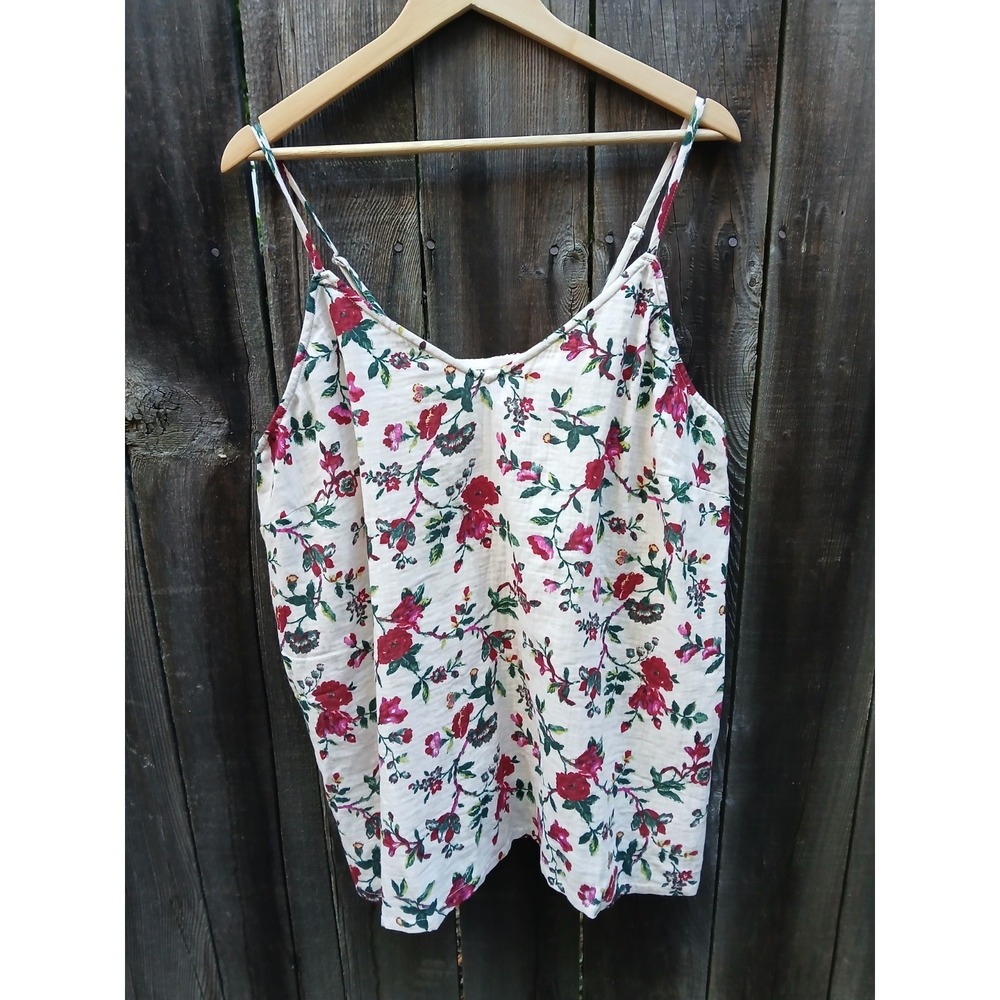 22/24 Lane Bryant Cacique Strappy Back Chemise Floral Cotton Day/Night Floral 2X
